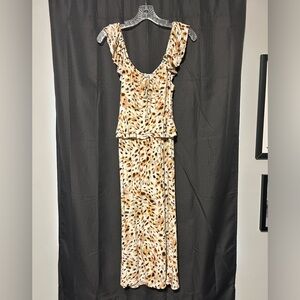 Sofia Jeans Sofia Vergara Sweetheart Midi Dress Multicolor Animal Print Sz Small